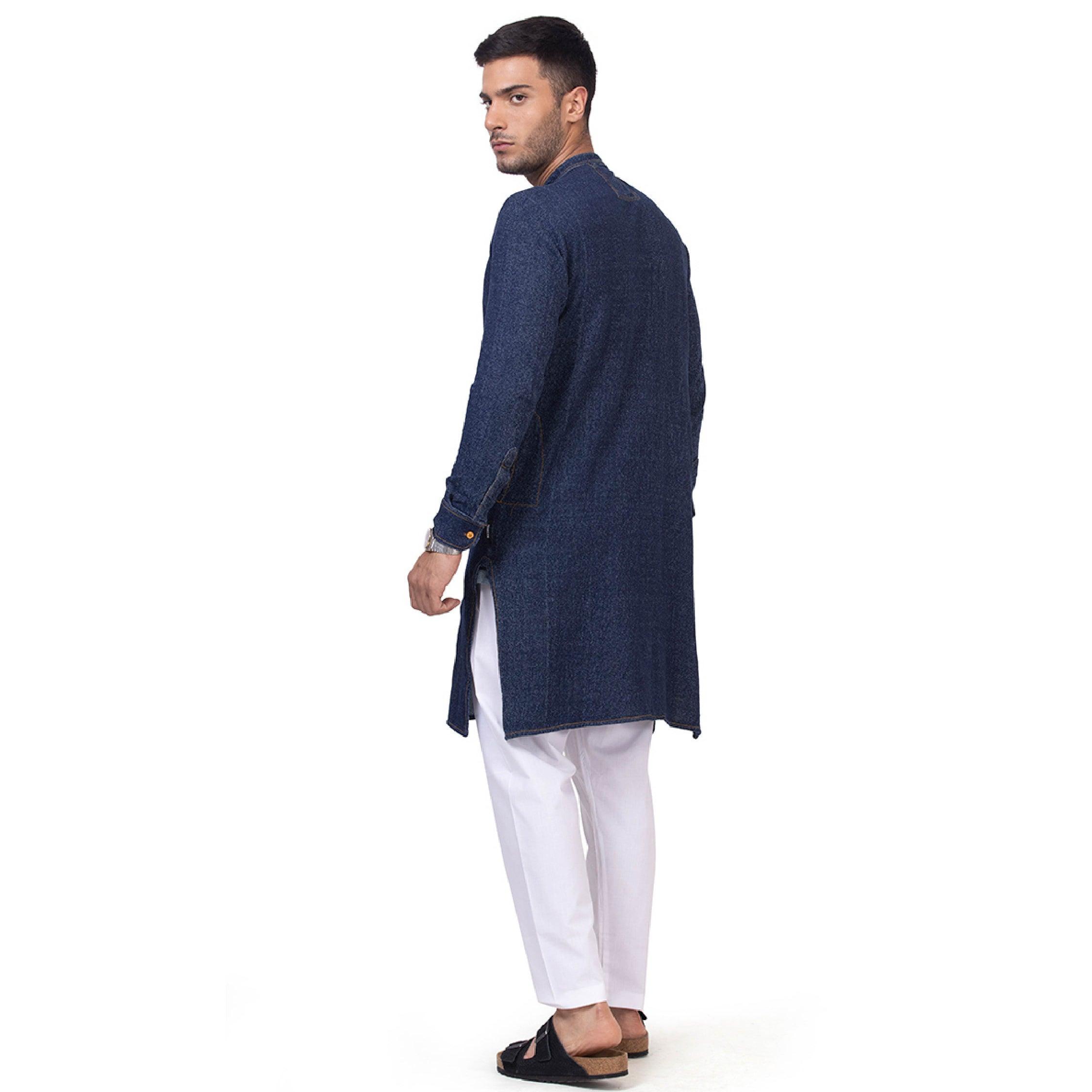 Traper Kurta Set Men Navy - Mashroo