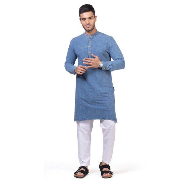 Traper Kurta Set Men Sky Blue - Mashroo