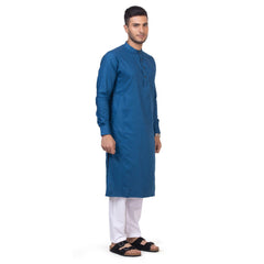Royal Blue Kali Kurta with Pajama for Men - Mashroo