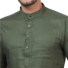 Green Kali Kurta with Pajama for Men - Mashroo