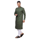 Green Kali Kurta with Pajama for Men - Mashroo