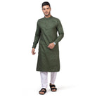 Green Kali Kurta with Pajama for Men - Mashroo