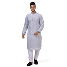Regium Chikankari Grey Kurta for Men - Mashroo