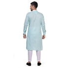 Aqua Blue Grazia Embroidered Kurta Set for Men - Mashroo