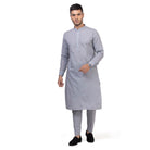 Grey Grazia Embroidered Kurta Set for Men - Mashroo