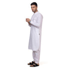 White Riwaya Pathani Suit for Men - Mashroo