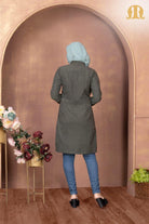 Bottle Green Felt Tunic for Women - Mashroo