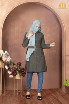 Bottle Green Felt Tunic for Women - Mashroo