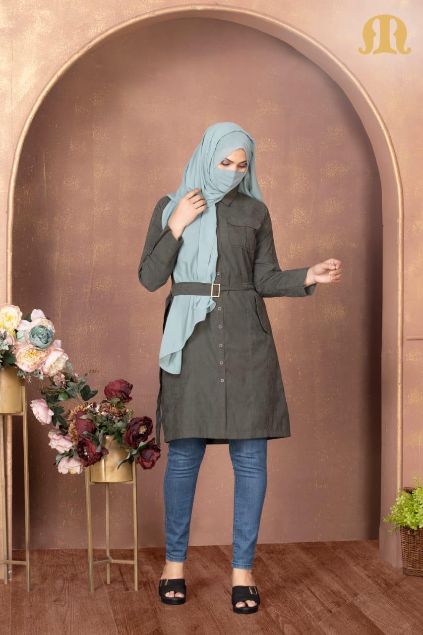 Bottle Green Felt Tunic for Women - Mashroo