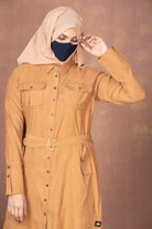 Sand Brown Felt Tunic for Women - Mashroo