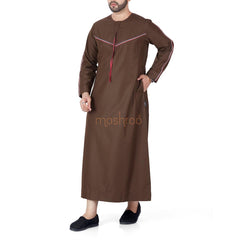 Brown Twill Emirati Thobe for Men