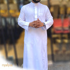 White Lulu Thobe for Men - Mashroo
