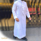White Lulu Thobe for Men - Mashroo