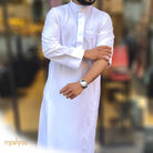 White Lulu Thobe for Men - Mashroo