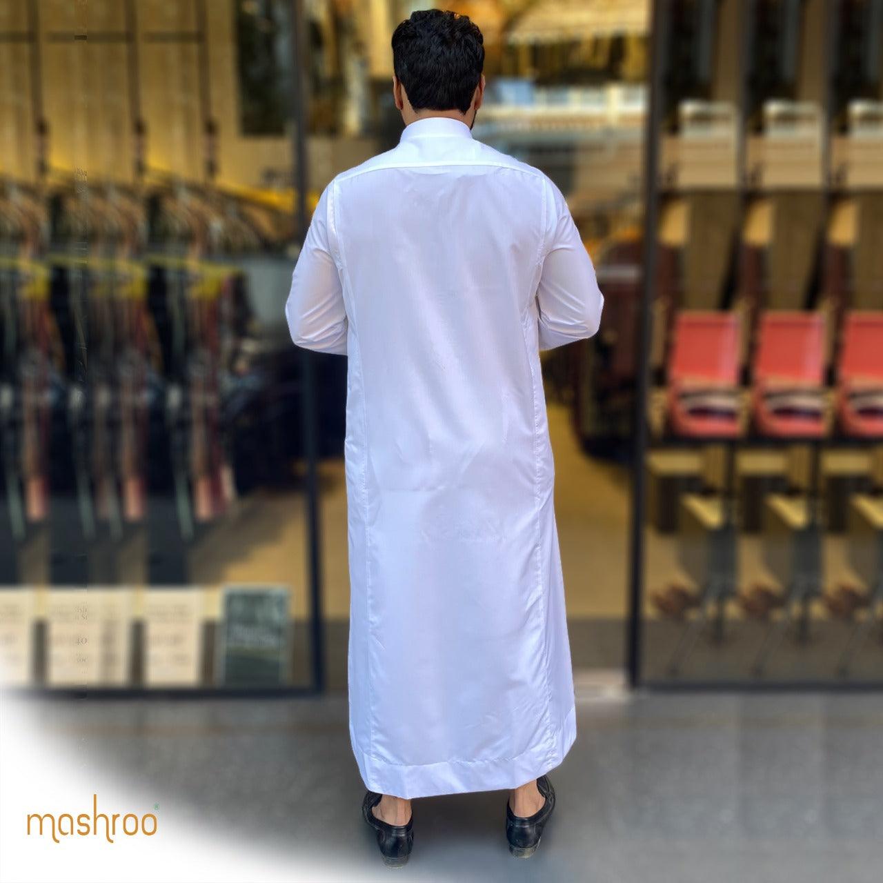 White Lulu Thobe for Men - Mashroo