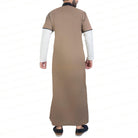 Brown A La Mode Thobe for Men - Mashroo